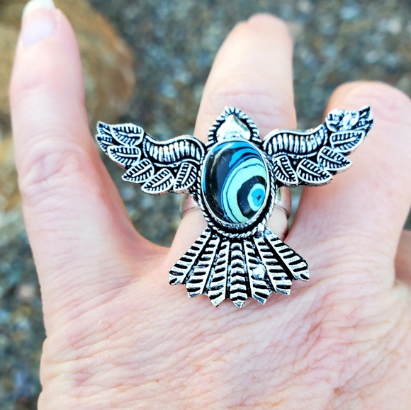 New Mosaic Jasper 925 Silver Mystic Ring. - Picture 10 of 16